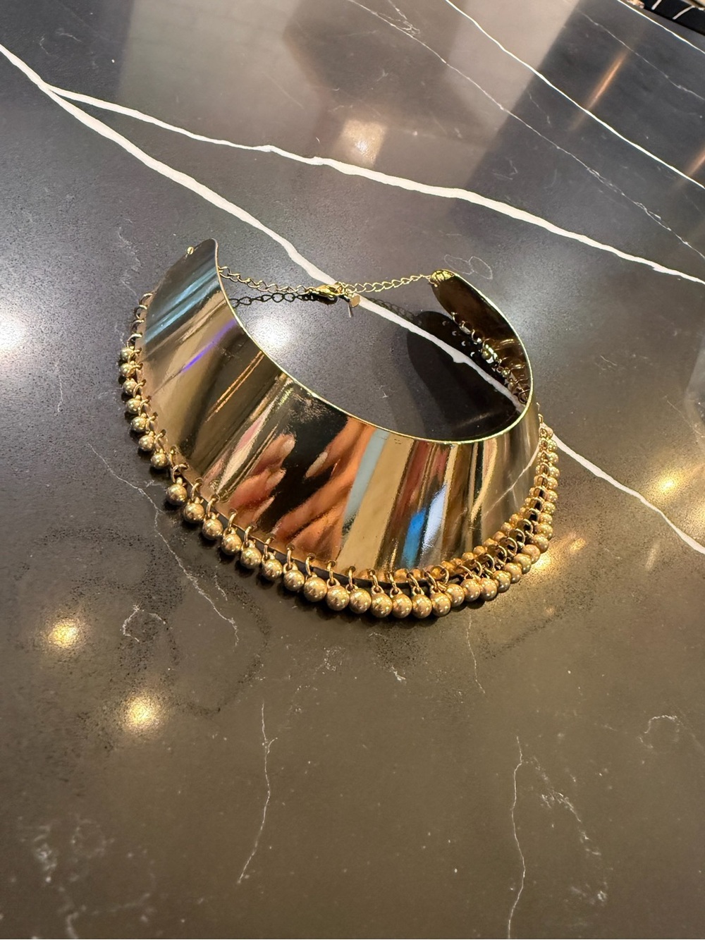 Gold Statement Collar Necklace - Women's Jewelry - Picture 2 of 8